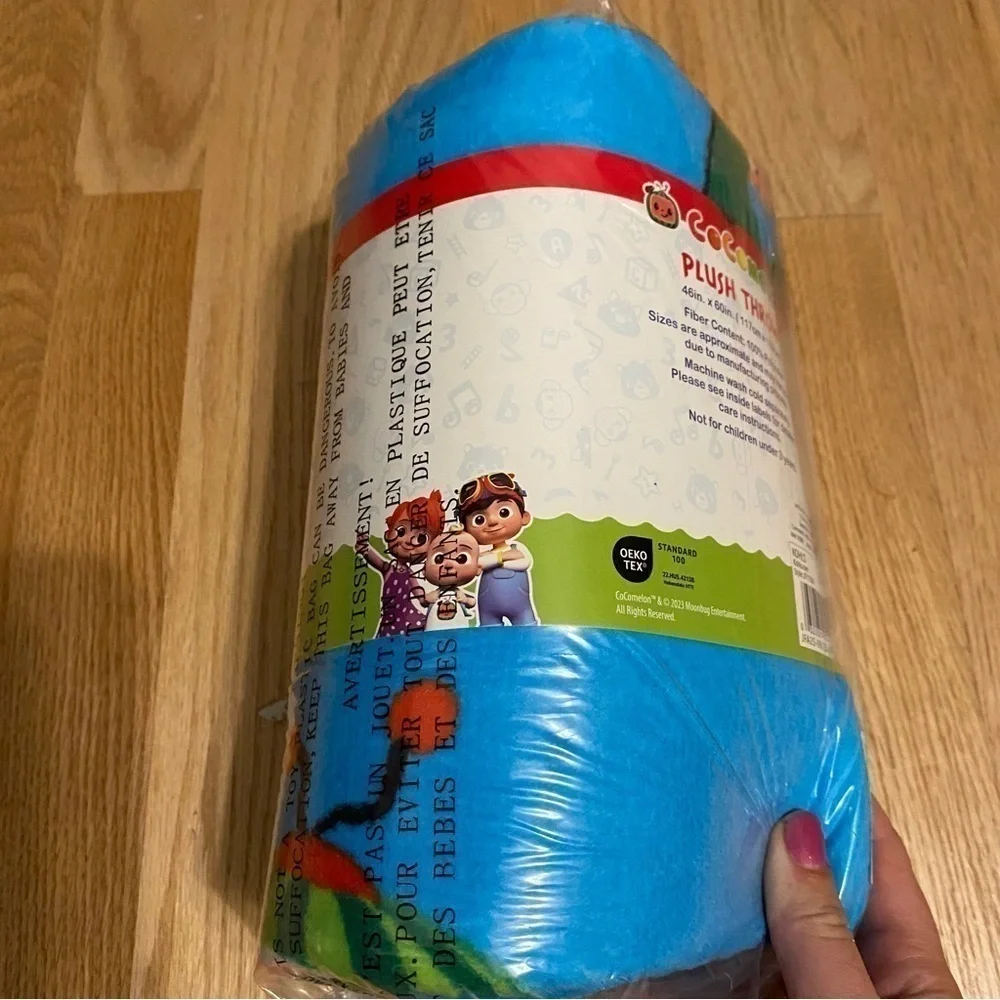 Cocomelon Plush Throw Blanket NEW 46x60” Blue
